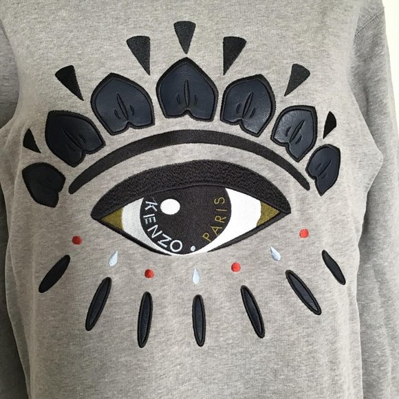 Kenzo Paris winking eye sweatshirt/Grey-taupe/Size S-M - Picture 6 of 10